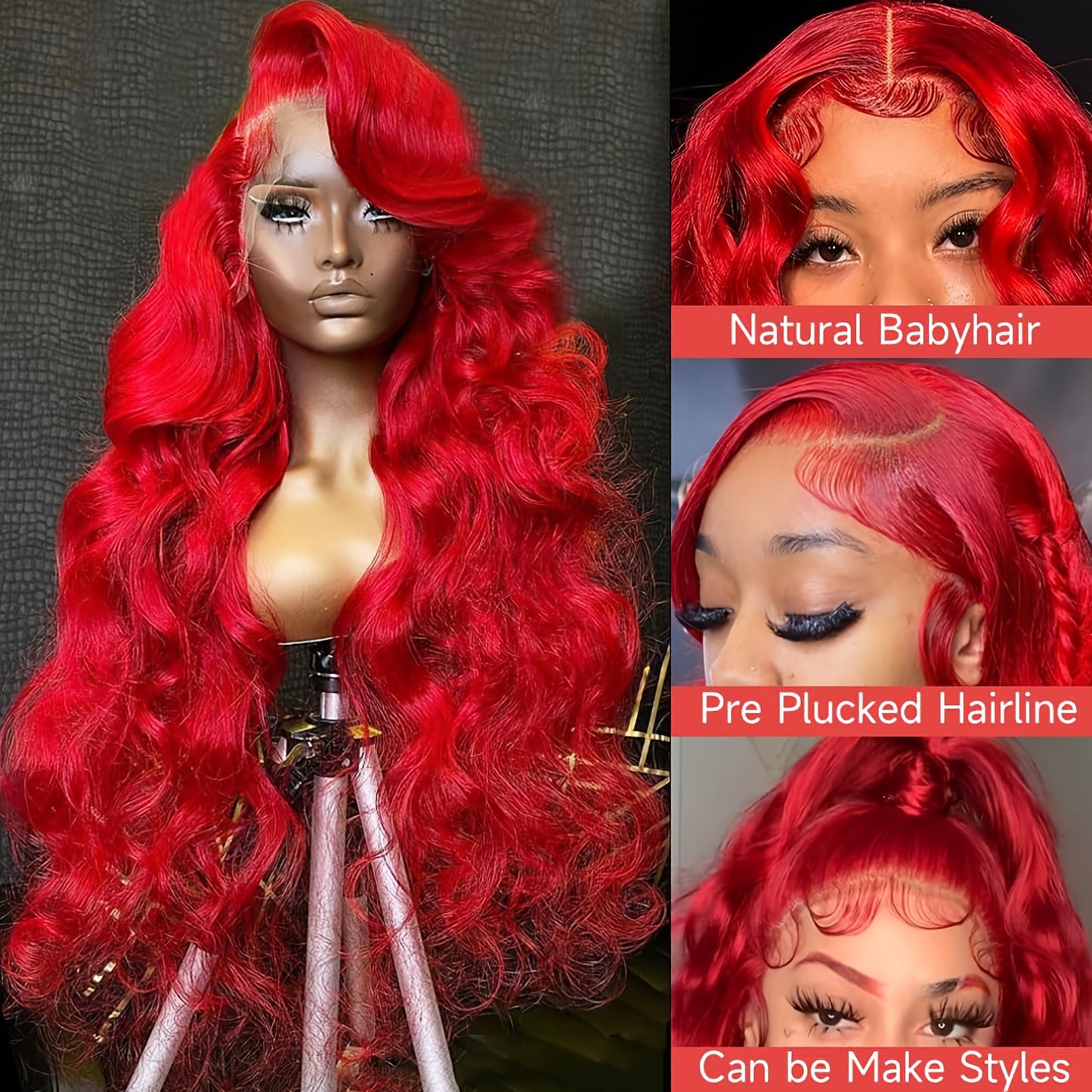 Red Body Wave 13x4 HD Lace Front Wig