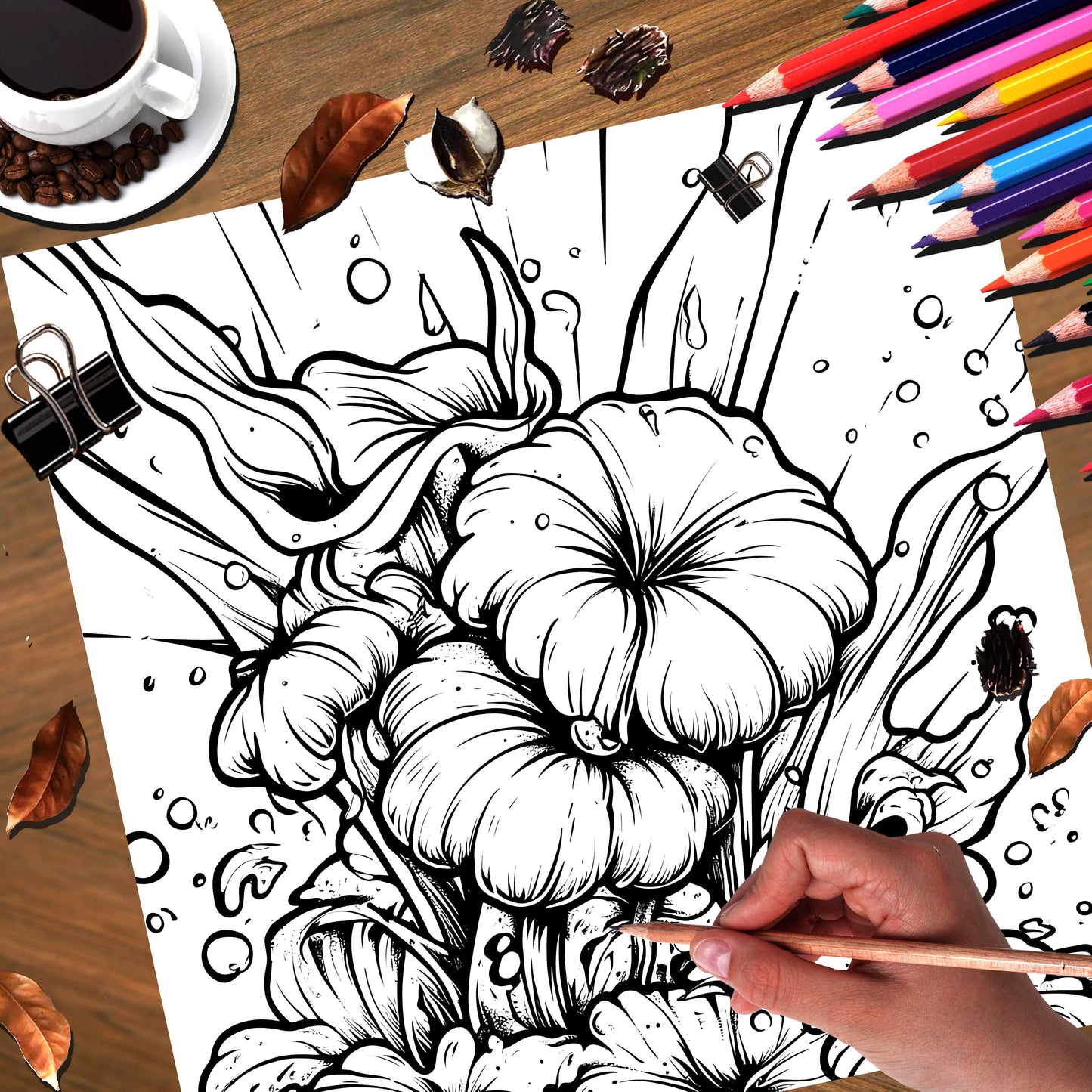 Botanical Ghosts Themed Adult Coloring Book