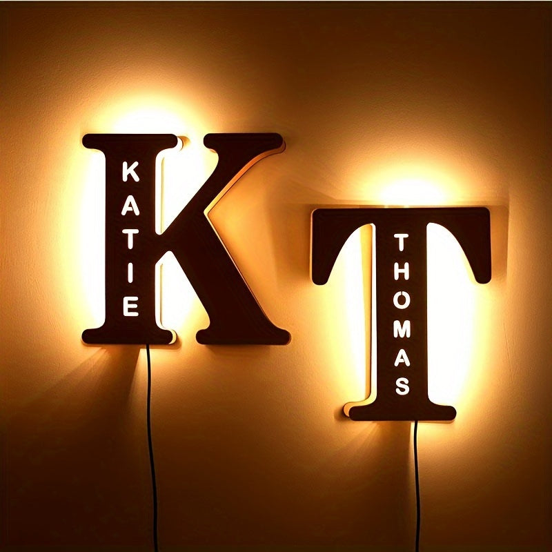 Bamboo LED Letter Nightlight