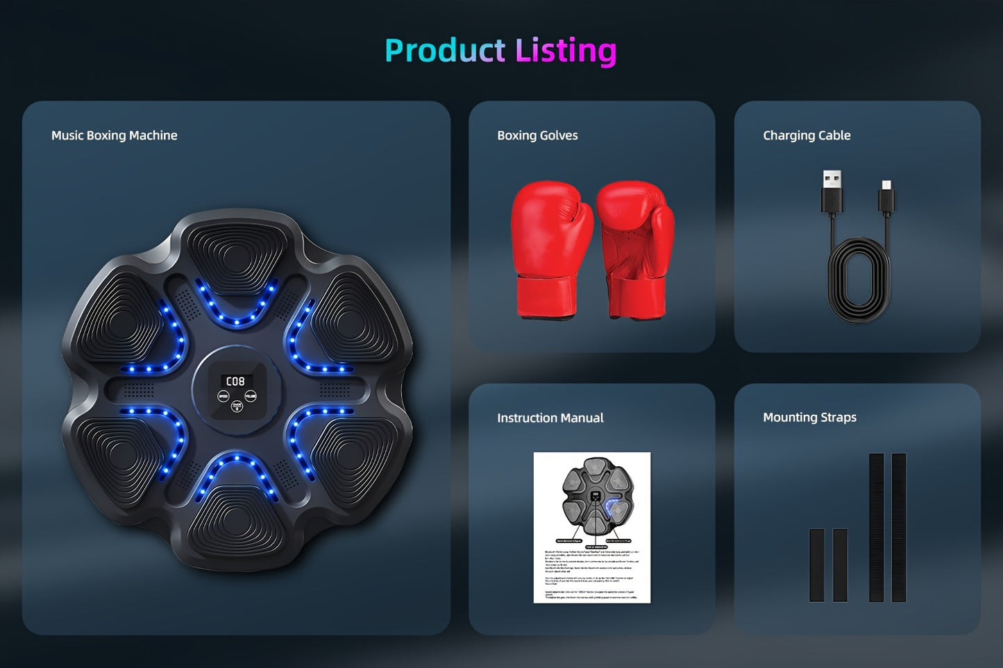 Interactive Fitness Trainer: LOVEWE Music Boxing Machine with Boxing Gloves