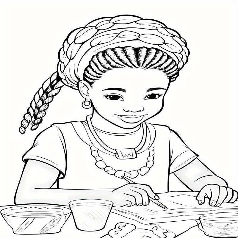 Cute Black Girls Coloring Book