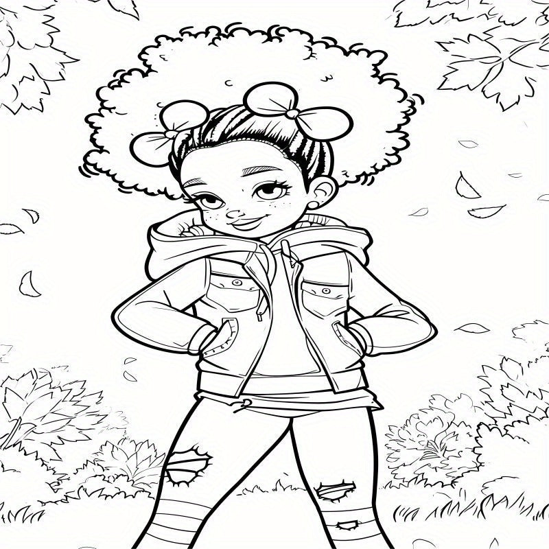 Cute Black Girls Coloring Book