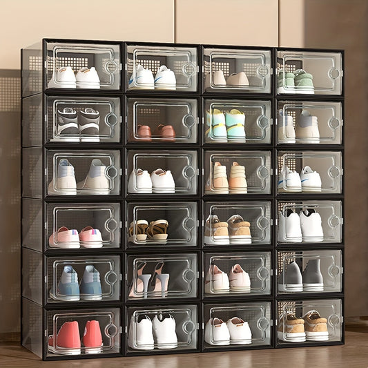 6/12pcs Transparent Stackable Storage with Lids