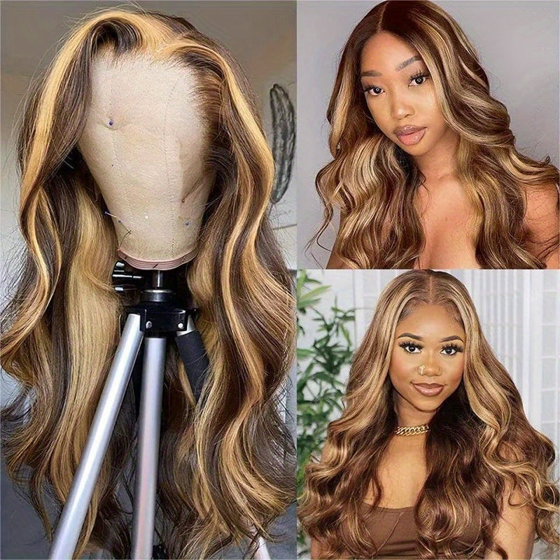 Honey Blonde Highlight Ombre Lace Front Human Hair Wig