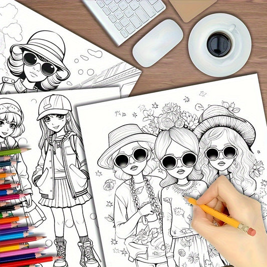 Deluxe Fashion Lady Coloring Book