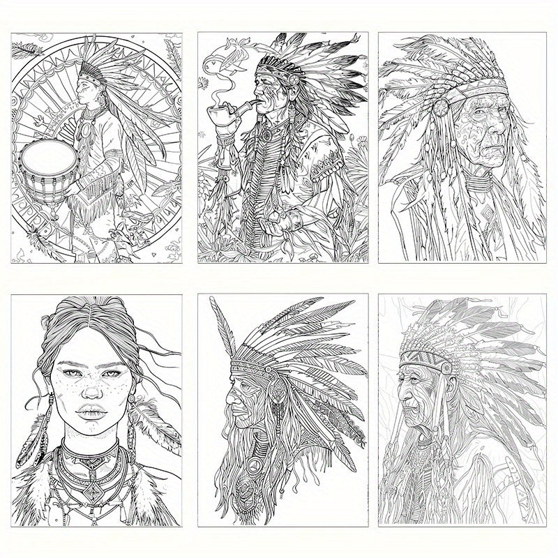 Native Tribes-Inspired Adult Coloring Book