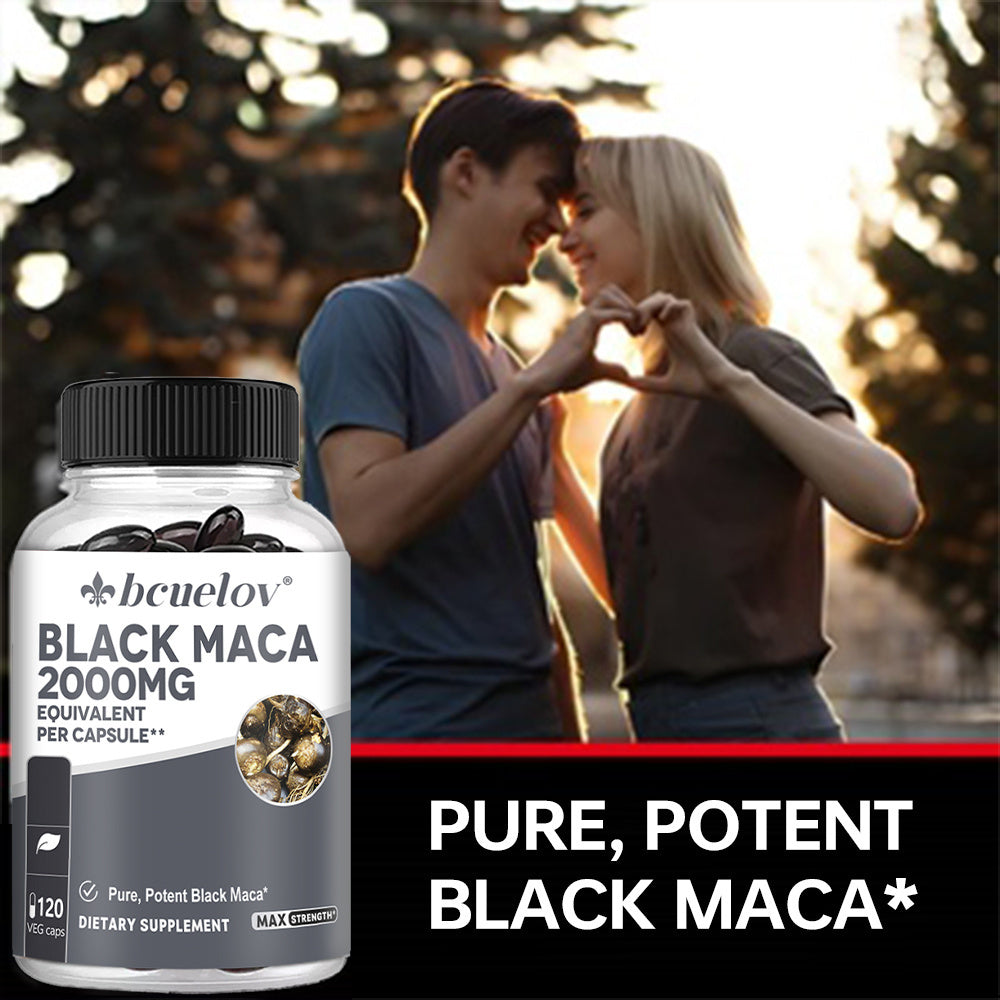 Black Maca Root Capsules - 2000 Mg - Energy Supplements