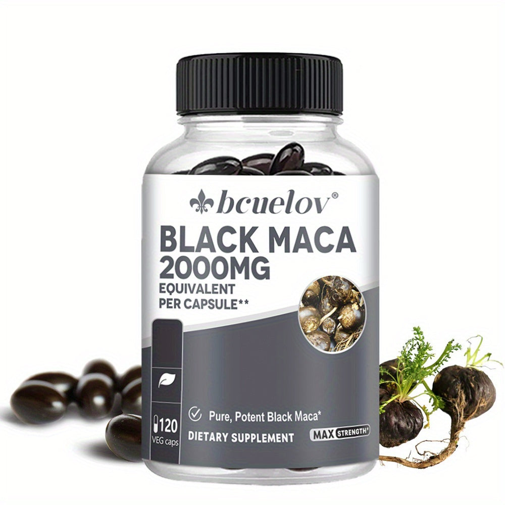 Black Maca Root Capsules - 2000 Mg - Energy Supplements