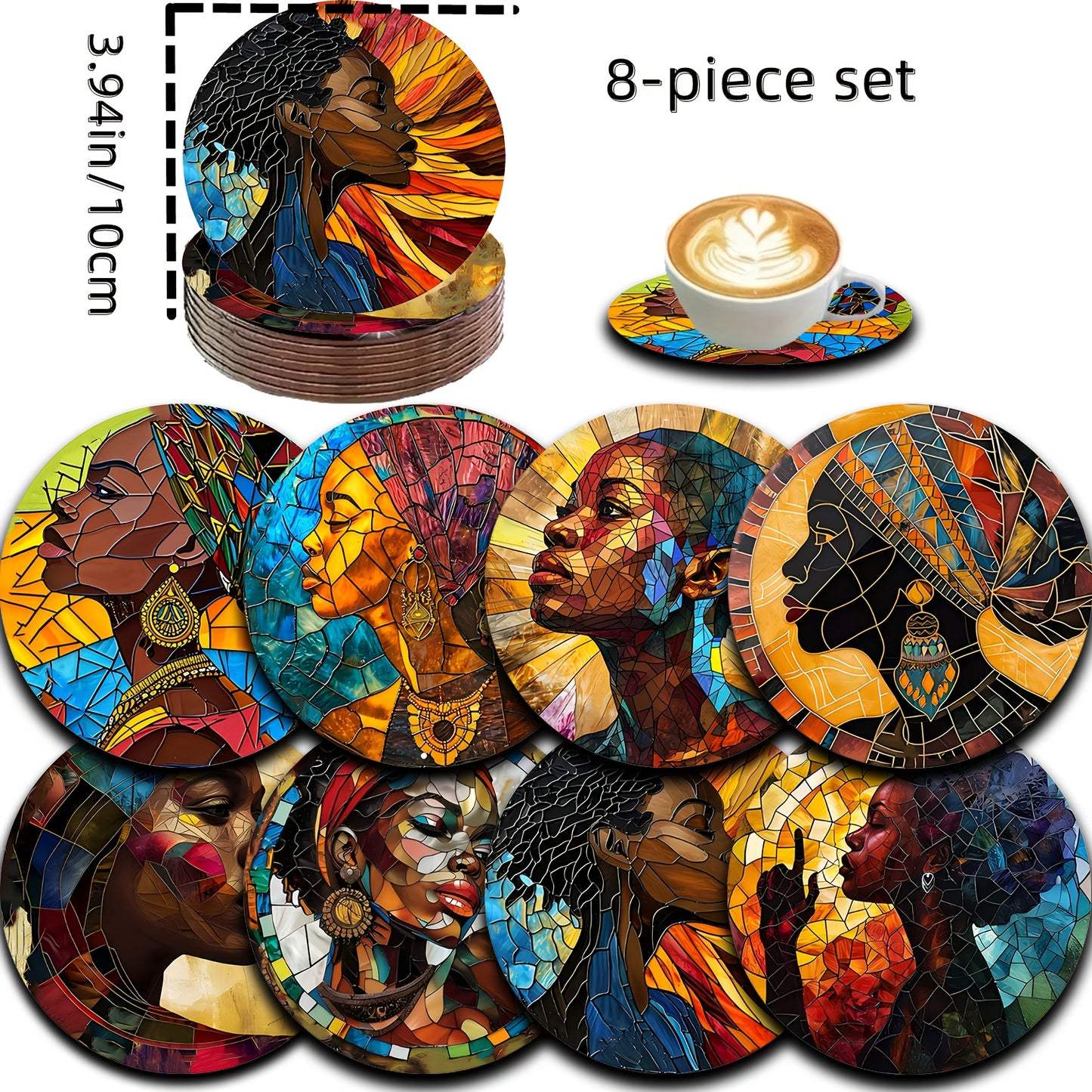 8pcs Set Of Wooden Coasters