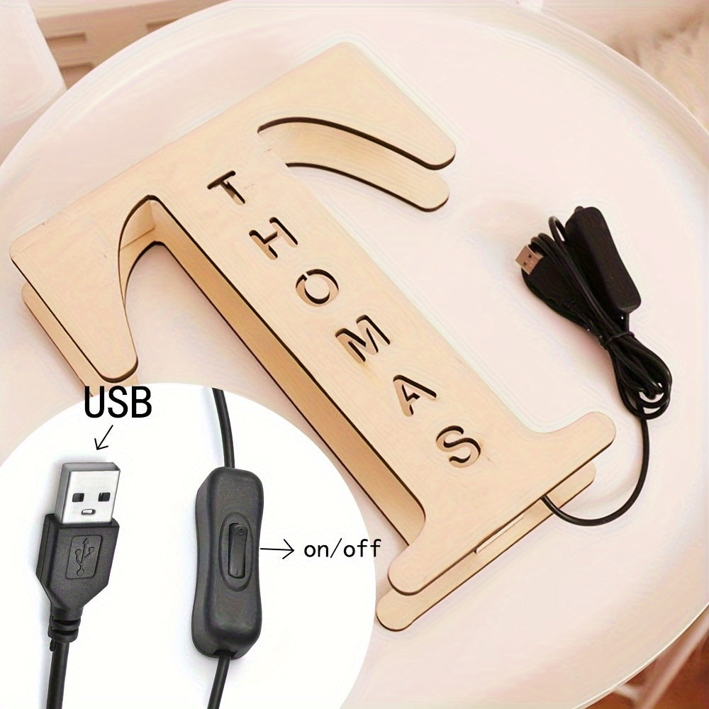 Bamboo LED Letter Nightlight