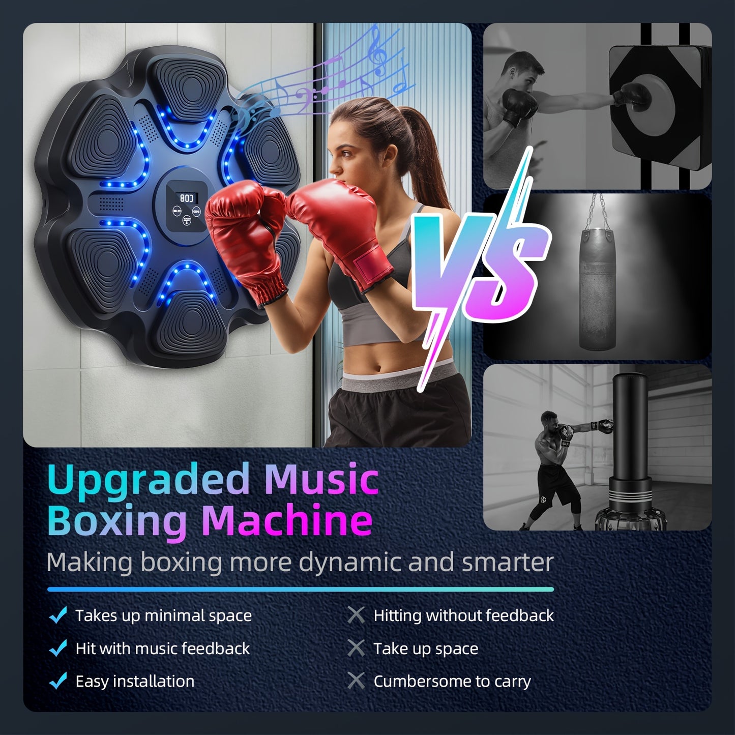 Interactive Fitness Trainer: LOVEWE Music Boxing Machine with Boxing Gloves