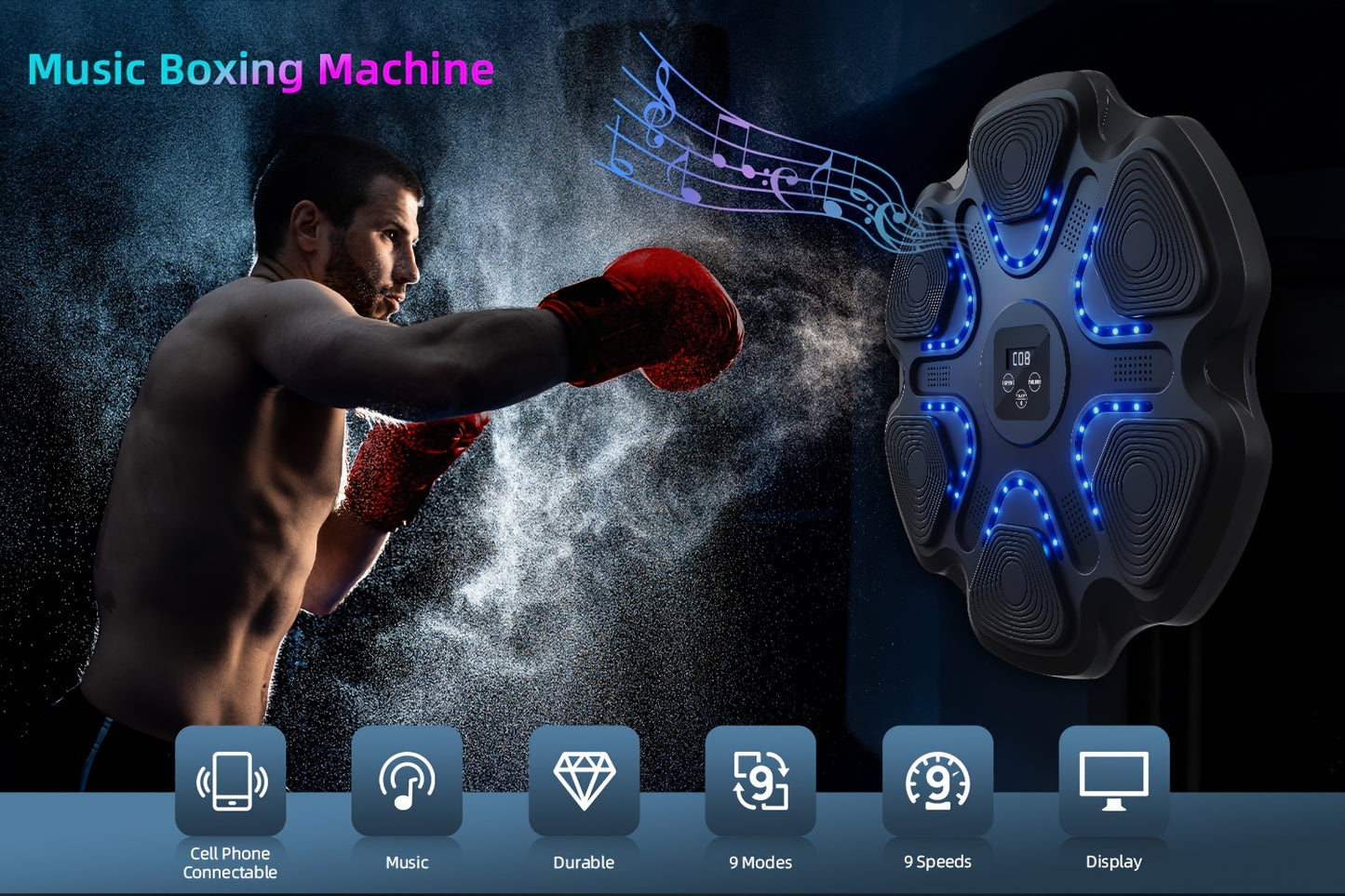 Interactive Fitness Trainer: LOVEWE Music Boxing Machine with Boxing Gloves