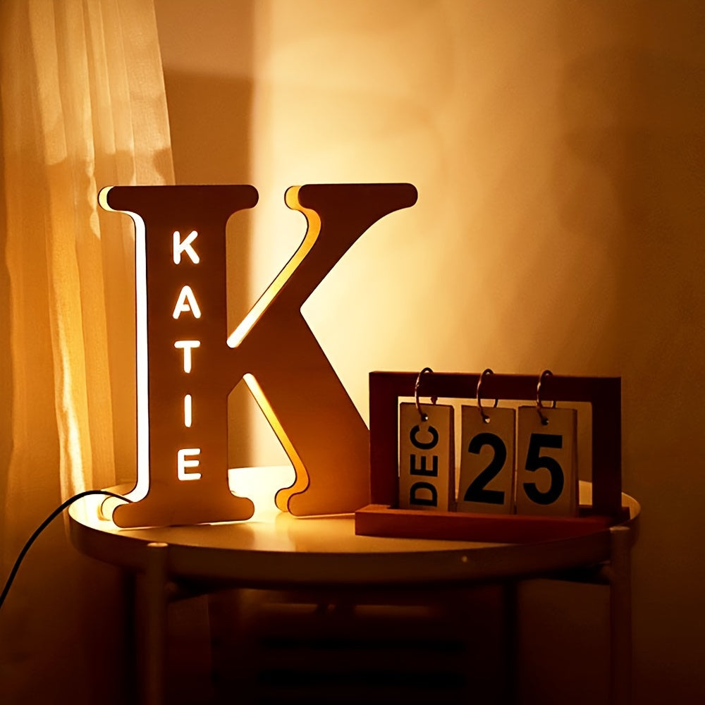 Bamboo LED Letter Nightlight