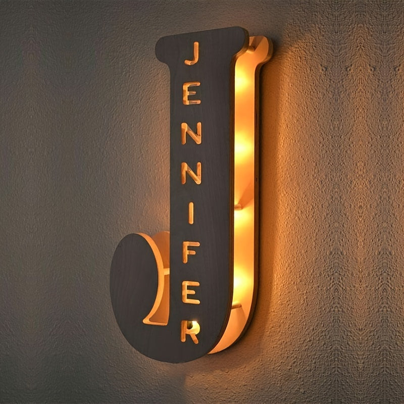 Bamboo LED Letter Nightlight