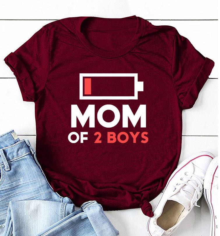 MOM OF BOYS Recharge Print Women T Shirt