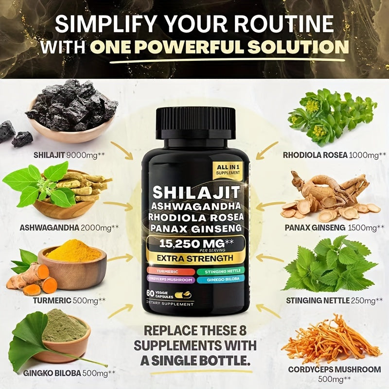 Pure Himalayan Shilajit Supplement With 7+ Super Ingredients