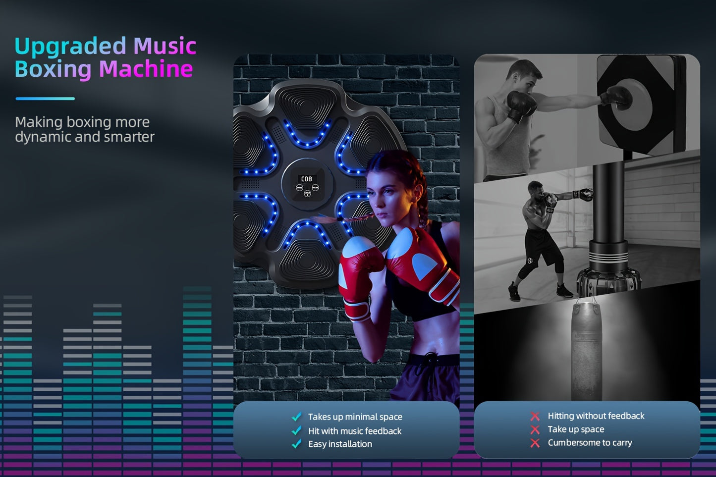 Interactive Fitness Trainer: LOVEWE Music Boxing Machine with Boxing Gloves