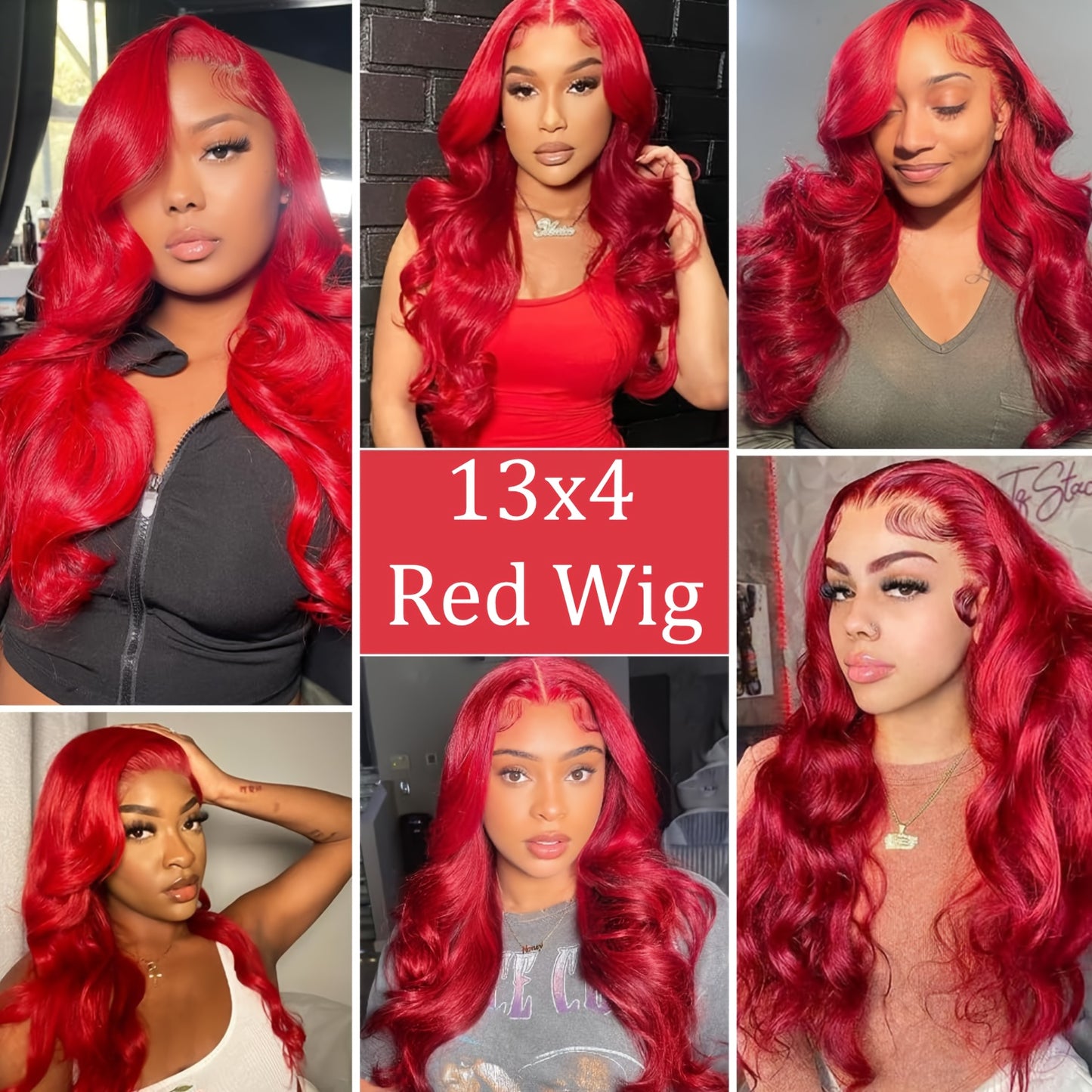 Red Body Wave 13x4 HD Lace Front Wig