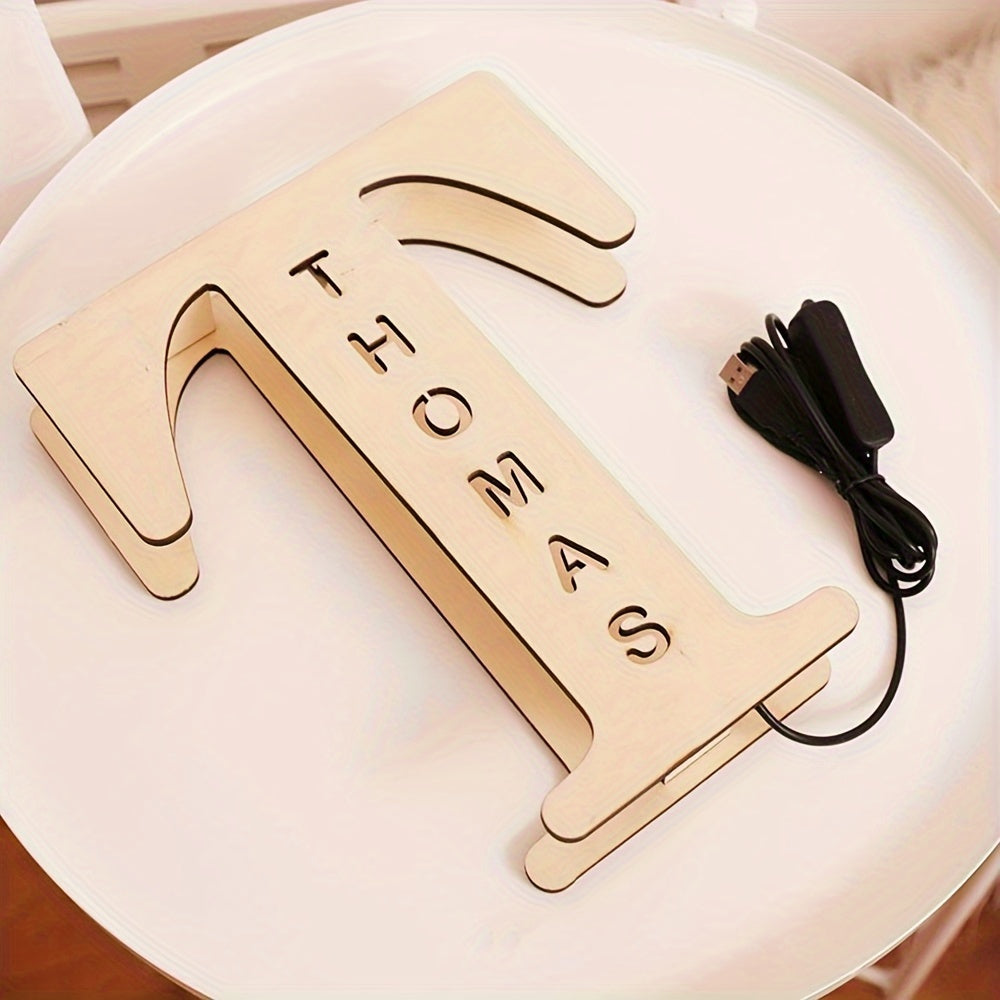 Bamboo LED Letter Nightlight