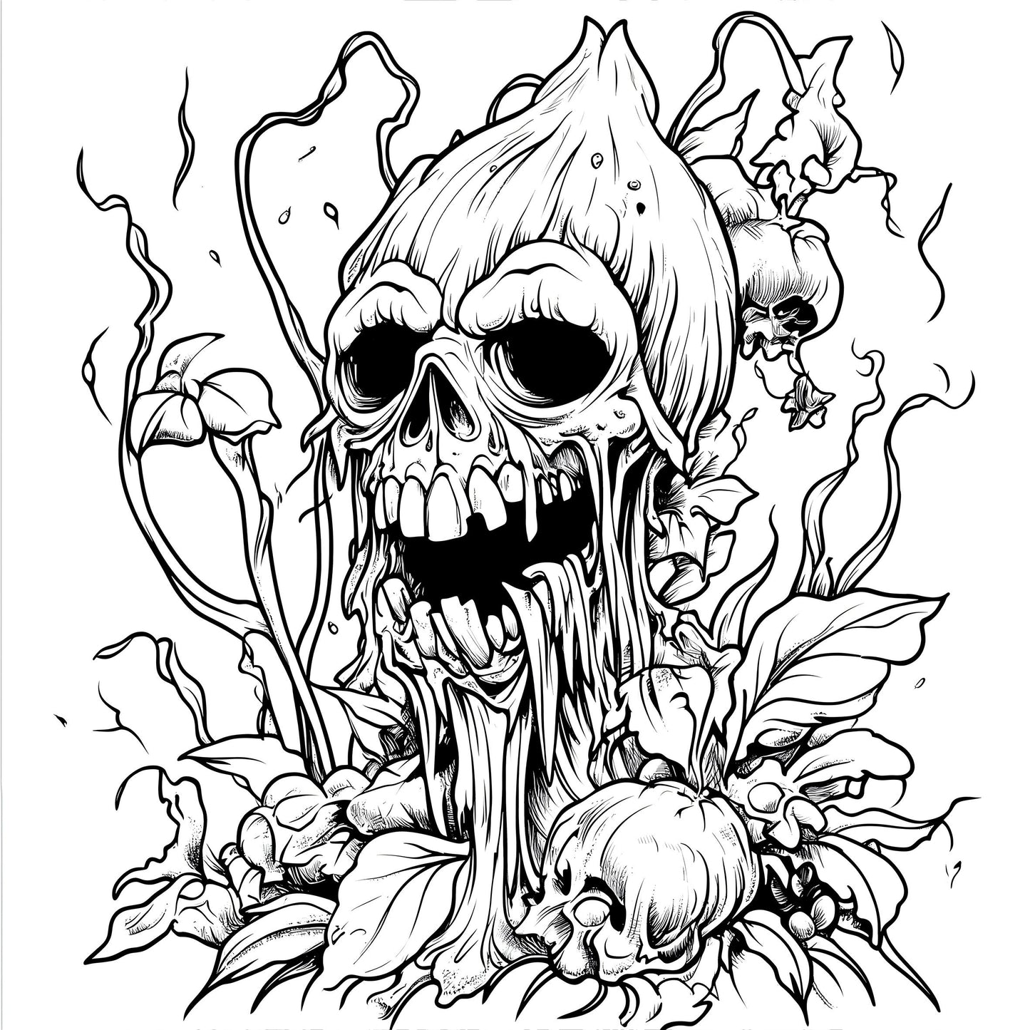 Botanical Ghosts Themed Adult Coloring Book