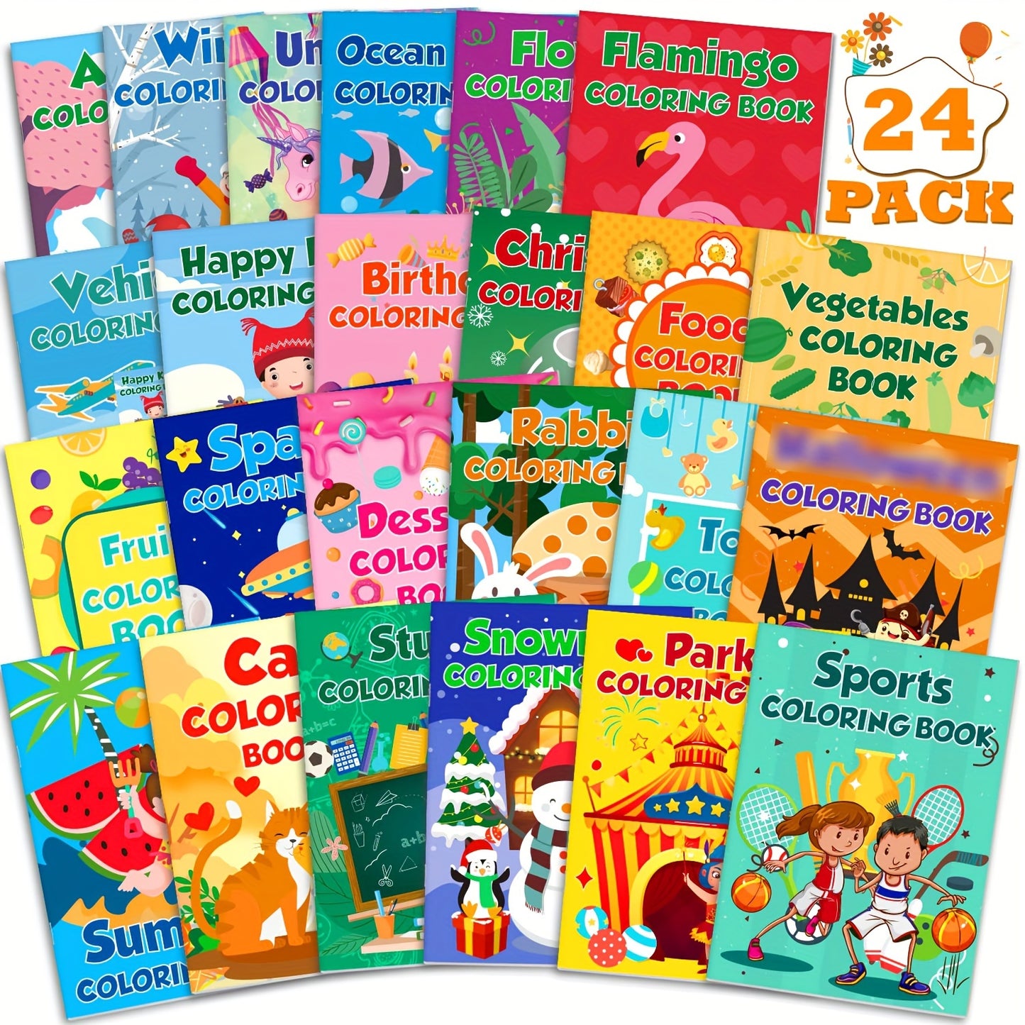 24-Pack Mini Coloring Books for Kids Ages 4-8